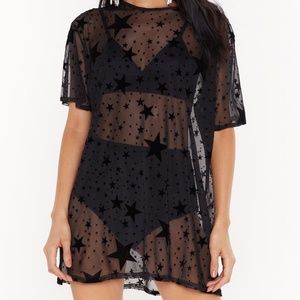 NWOT Nasty Gal 'How Star Will You Go' Sheer Tee Dress